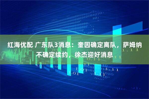 红海优配 广东队3消息:奎因确定离队,萨姆纳不确定续约,徐杰迎好消息